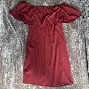 Off Shoulder Burnt Orange Dress